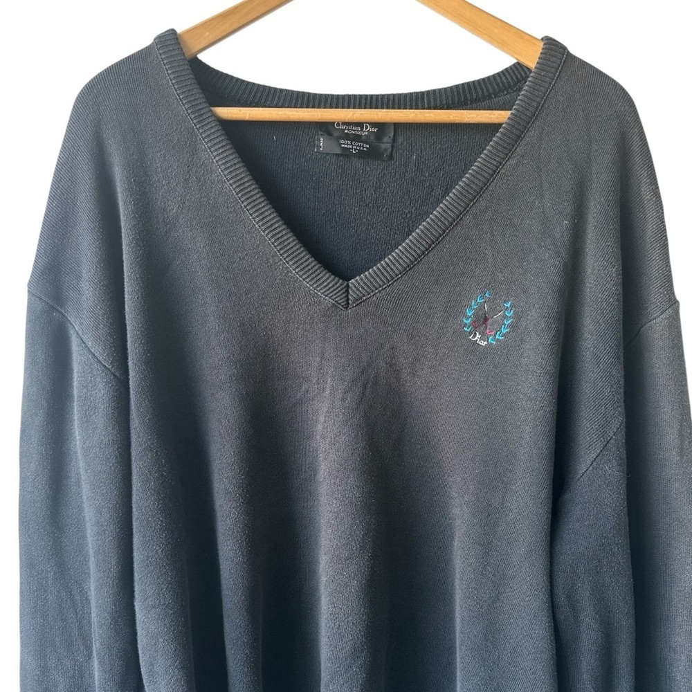 Christian Dior Monsieur Vintage Men’s V-Neck Sweater Large - Picture 3 of 13